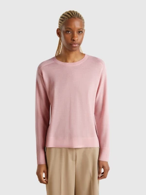 Benetton, Pure Merino Wool Sweater, size XS, Pink, Women United Colors of Benetton