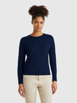 Benetton, Pure Merino Wool Sweater, size XXS, Dark Blue, Women United Colors of Benetton