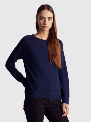 Benetton, Pure Merino Wool Sweater, Size: XXS, Dark Blue, Women United Colors of Benetton
