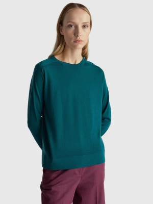 Benetton, Pure Merino Wool Sweater, Size: XXS, Dark Green, Women United Colors of Benetton