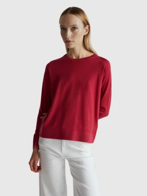 Benetton, Pure Merino Wool Sweater, Size: XXS, Strawberry, Women United Colors of Benetton