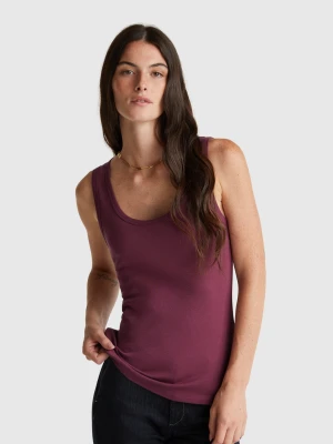 Benetton, Purple Tank Top In Pure Cotton, size XXS, Violet, Women United Colors of Benetton