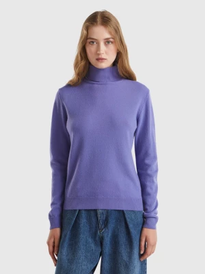 Benetton, Purple Turtleneck In Pure Merino Wool, size L, , Women United Colors of Benetton