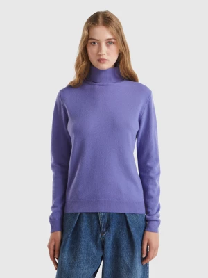 Benetton, Purple Turtleneck In Pure Merino Wool, size XL, , Women United Colors of Benetton
