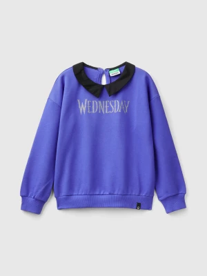 Benetton, Purple Wednesday Addams Collared Sweatshirt, size L, Violet, Kids United Colors of Benetton