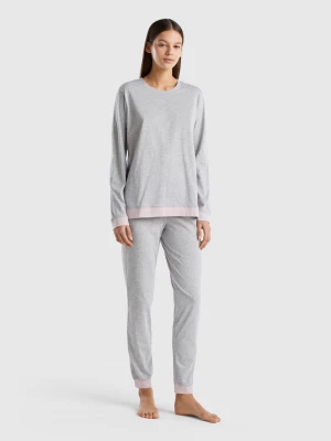 Benetton, Pyjamas In Long Fiber Cotton, size S, Light Gray, Women United Colors of Benetton