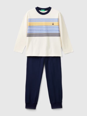 Benetton, Pyjamas In Long Fiber Cotton, size XS, Creamy White, Kids United Colors of Benetton