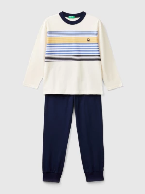 Benetton, Pyjamas In Long Fiber Cotton, size XXS, Creamy White, Kids United Colors of Benetton