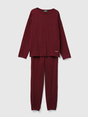 Benetton, Pyjamas In Pure Cotton, Size: S, Burgundy, Women United Colors of Benetton