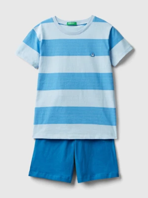 Benetton, Pyjamas In Ribbed Knit, size 90, Light Blue, Kids United Colors of Benetton