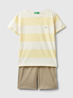 Benetton, Pyjamas In Ribbed Knit, size XL, Vanilla, Kids United Colors of Benetton