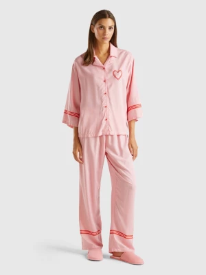 Benetton, Pyjamas In Sustainable Viscose, size L, Pink, Women United Colors of Benetton