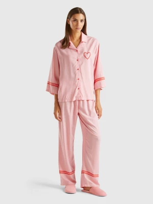 Benetton, Pyjamas In Sustainable Viscose, size XS, Pink, Women United Colors of Benetton