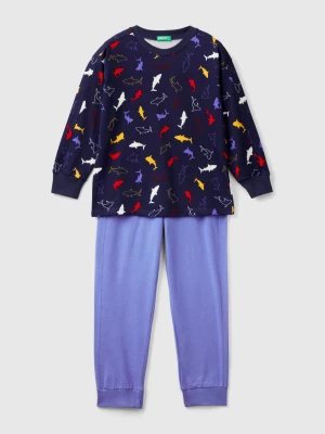 Benetton, Pyjamas In Warm Cotton, size XS, Dark Blue, Kids United Colors of Benetton