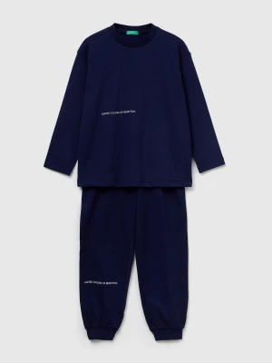Benetton, Pyjamas In Warm Cotton, Size: XXS, Dark Blue, Kids United Colors of Benetton