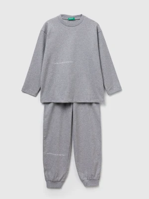 Benetton, Pyjamas In Warm Cotton, Size: XXS, Light Gray, Kids United Colors of Benetton