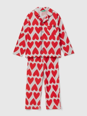 Benetton, Pyjamas With Heart Print, size 2XL, Gray, Kids United Colors of Benetton