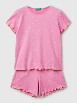 Benetton, Pyjamas With Logo Print, size XXS, Pink, Kids United Colors of Benetton