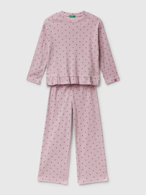 Benetton, Pyjamas With Polka Dot Print, size XXS, Pink, Kids United Colors of Benetton