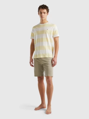 Benetton, Pyjamas With Striped T-shirt, size L, Beige, Men United Colors of Benetton