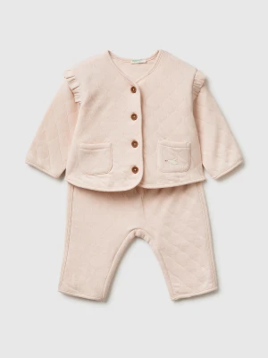 Benetton, Quilted Fabric Set With Ruffles, Size: 82, Soft Pink, Kids United Colors of Benetton