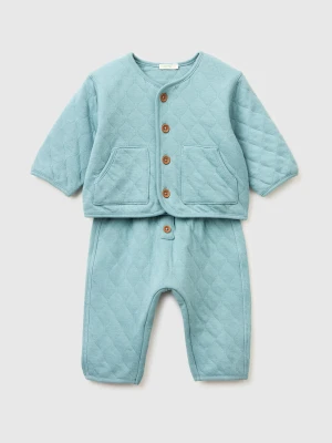 Benetton, Quilted Fabric Suit, Size: 82, Light Blue, Kids United Colors of Benetton
