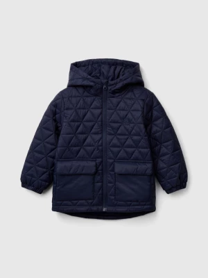 Benetton, Quilted Jacket With Hood, size 104, Dark Blue, Kids United Colors of Benetton