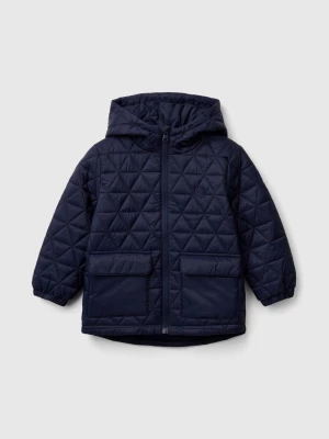 Benetton, Quilted Jacket With Hood, size 110, Dark Blue, Kids United Colors of Benetton