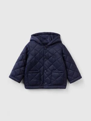 Benetton, Quilted Jacket With Hood, size 82, Dark Blue, Kids United Colors of Benetton