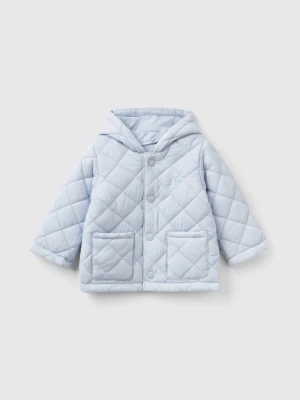 Benetton, Quilted Jacket With Hood, size 82, Sky Blue, Kids United Colors of Benetton