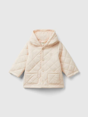 Benetton, Quilted Jacket With Hood, size 82, Soft Pink, Kids United Colors of Benetton