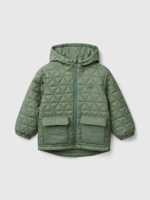 Benetton, Quilted Jacket With Hood, size 90, Light Green, Kids United Colors of Benetton