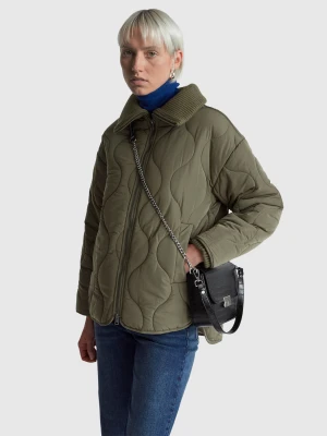Benetton, Quilted Nylon Jacket, Size: XS, Military Green, Women United Colors of Benetton