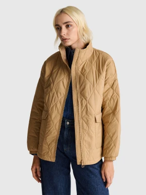 Benetton, Quilted Nylon Jacket, Size: XS, Camel, Women United Colors of Benetton