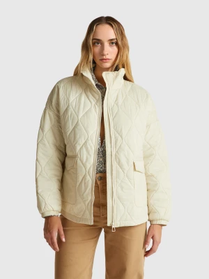Benetton, Quilted Nylon Jacket, Size: XXS, Creamy White, Women United Colors of Benetton