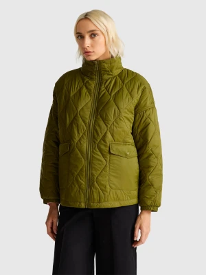 Benetton, Quilted Nylon Jacket, Size: XXS, Military Green, Women United Colors of Benetton