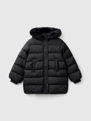 Benetton, "rain Defender" Down Jacket With Detachable Hood, size XL, Black, Kids United Colors of Benetton