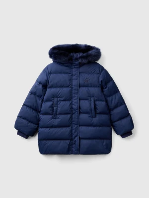 Benetton, Rain Defender Down Jacket With Detachable Hood, Size: XL, Dark Blue, Kids United Colors of Benetton