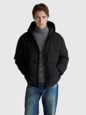 Benetton, Real Recycled Down Padded Jacket, Size: XL, Black, Men United Colors of Benetton