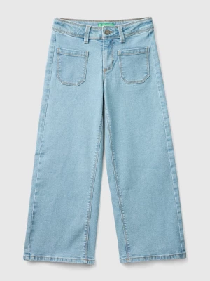 Benetton, Recycled Cotton Blend Jeans, size 3XL, Sky Blue, Kids United Colors of Benetton