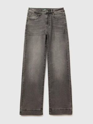 Benetton, Recycled Cotton Flare Jeans, Size: 34, Black, Women United Colors of Benetton