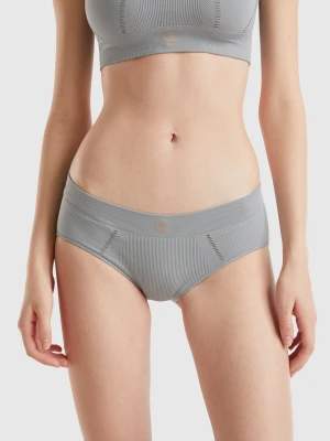 Benetton, Recycled Nylon Blend Boyshort Underwear, size XS, Gray, Women United Colors of Benetton