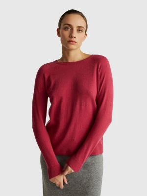 Benetton, Red Crew Neck Sweater In Cashmere And Wool Blend, Size: XXS, Strawberry, Women United Colors of Benetton