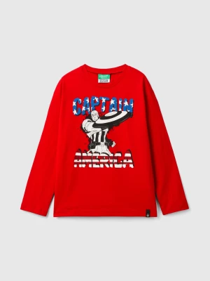 Benetton, Red ©marvel Captain America T-shirt, size 2XL, Red, Kids United Colors of Benetton