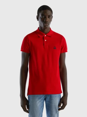 Benetton, Red Slim Fit Polo, size L, Red, Men United Colors of Benetton