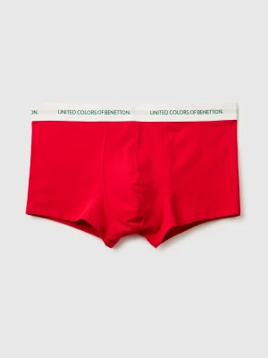 Benetton, Red Stretch Cotton Boxers, Size: XL, Red, Men United Colors of Benetton