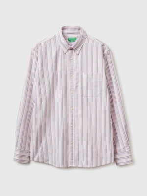 Benetton, Red Striped Button-down Shirt, Size: XS, Pink, Men United Colors of Benetton