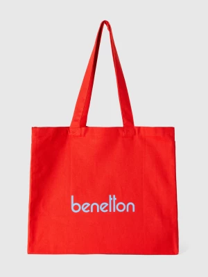 Benetton, Red Tote Bag In Pure Xotton, size OS, Red, Women United Colors of Benetton