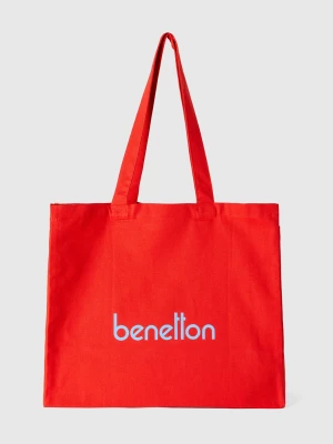 Benetton, Red Tote Bag In Pure Xotton, size OS, Red, Women United Colors of Benetton