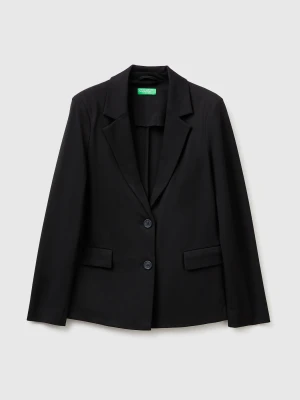 Benetton, Regular Fit Blazer, Black, Women United Colors of Benetton